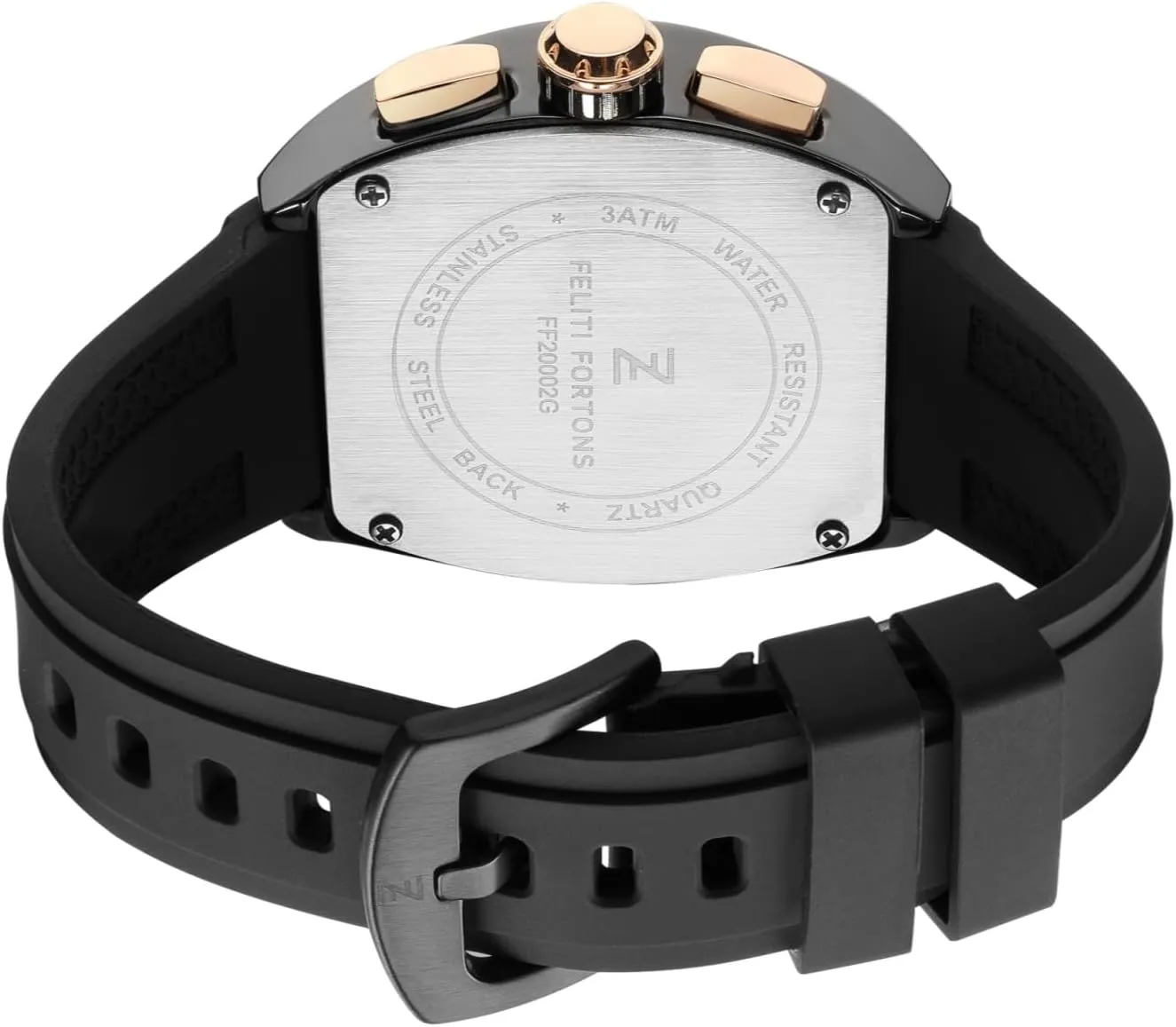 Mens Watches Sport Tonneau 3ATM Waterproof Chronograph Luminous Quartz Watches of Men Silicone Strap with Gift for Men