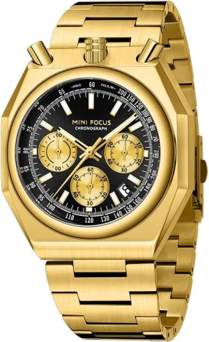MF MINI FOCUS Unique Dress Men Watches (Chronograph/Waterproof/Luminous/Calendar) Big Face Stainless Steel Band Watches for Men