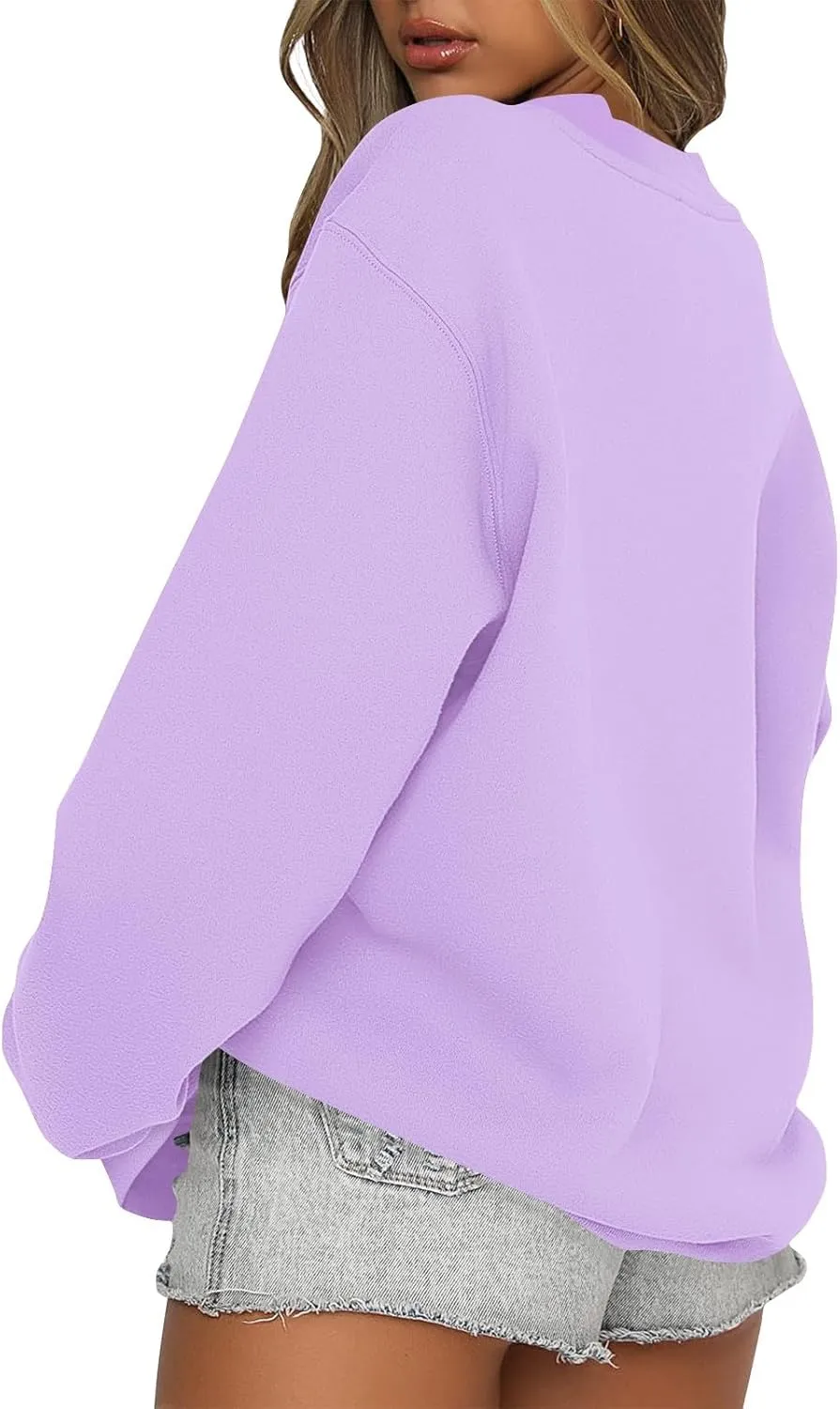 midelxp Oversized Crewneck Sweatshirts Women Soft Fleece Long Sleeve Casual Pullover Top Comfy Cute Hoodies for Teen Girls