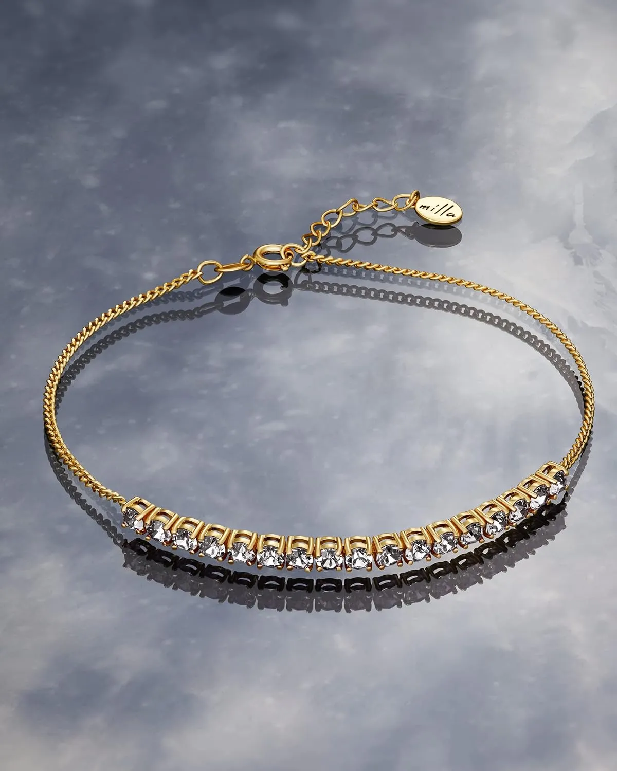 Milla Anklets for Women Waterproof - 14K Gold Plated Anklets and Sterling Silver Plated Ankle Bracelets for Women.