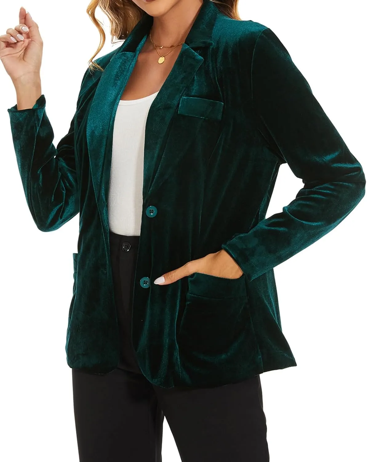 MINTLIMIT Womens Velvet Blazer Suit Jacket Casual Work Office Long Sleeve Fully Lined Blazer Jacket with Pocket Outerwear