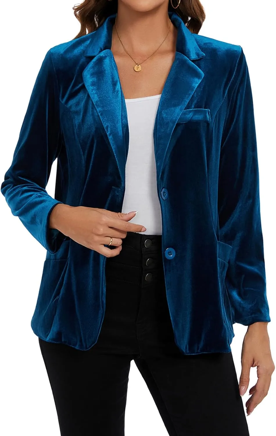 MINTLIMIT Womens Velvet Blazer Suit Jacket Casual Work Office Long Sleeve Fully Lined Blazer Jacket with Pocket Outerwear