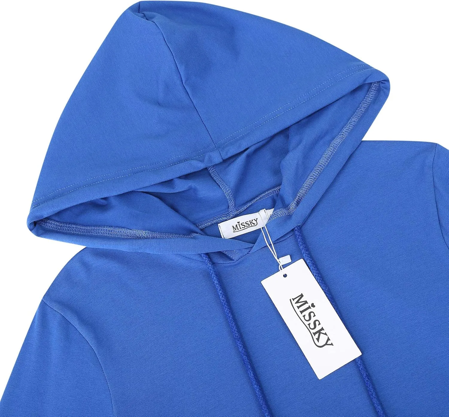 MISSKY Women's Pullover Hooded Kangaroo Pocket Sweatshirt Casual Hoodie Dress