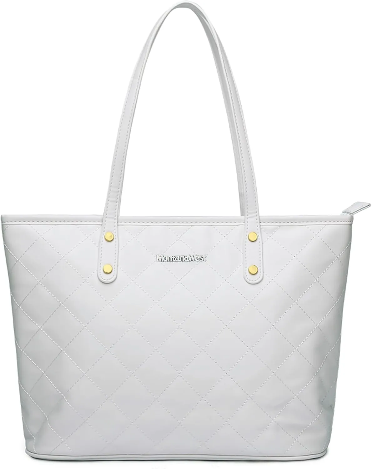 Montana West Quilted Tote Bag for Women Large Shoulder Bag Fashion Handbags with Top Zipper