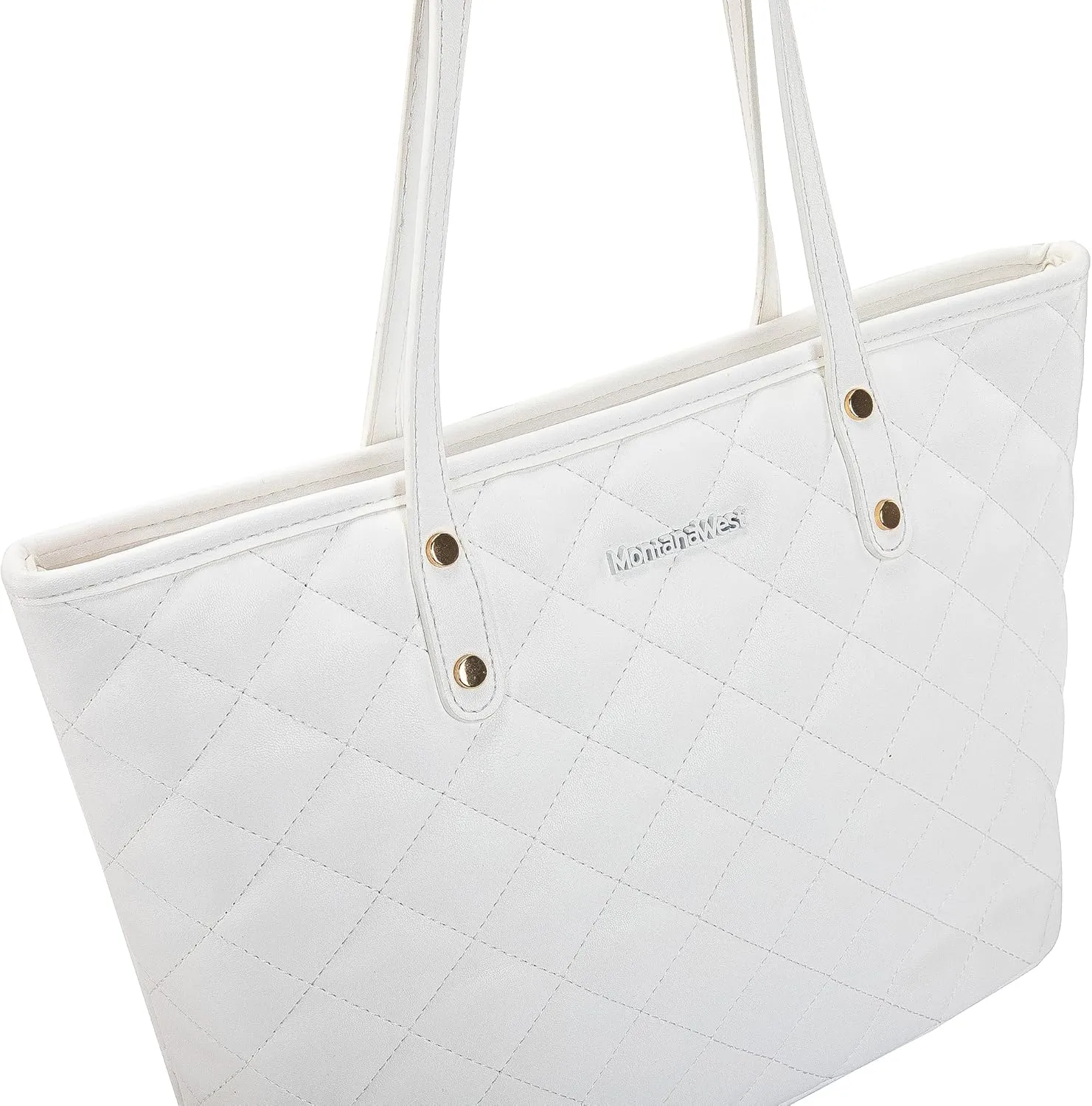 Montana West Quilted Tote Bag for Women Large Shoulder Bag Fashion Handbags with Top Zipper