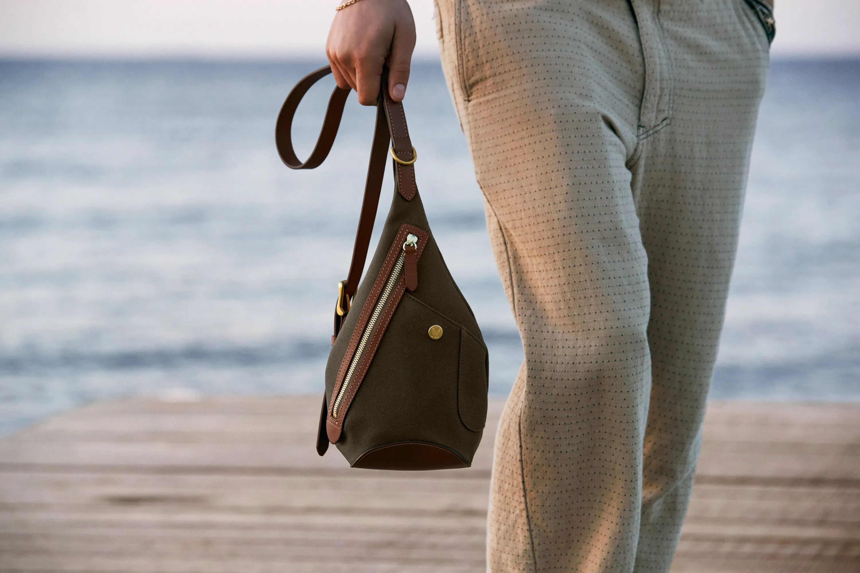 M/S Drop bag - Khaki/Black