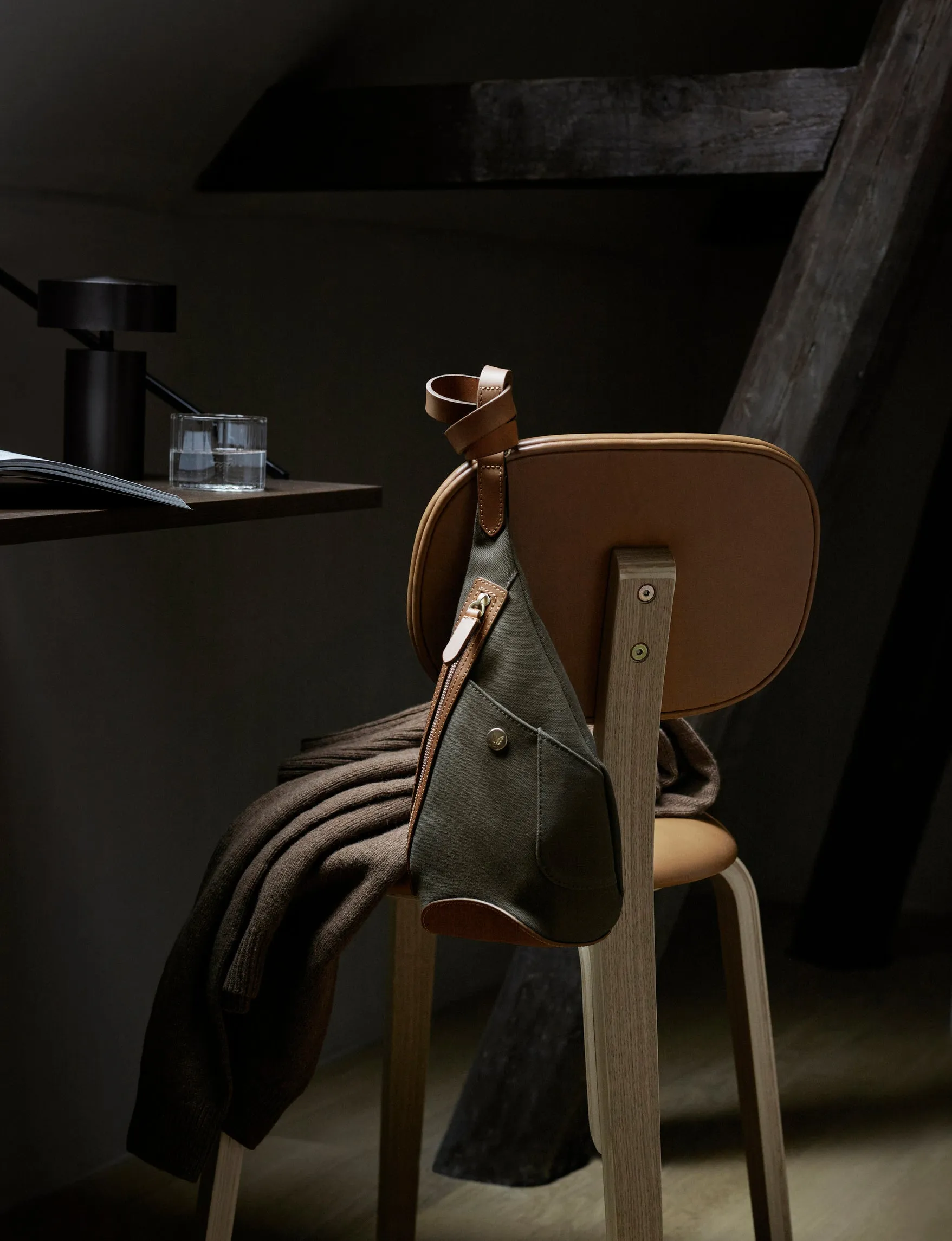 M/S Drop bag - Khaki/Black