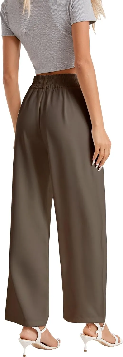 neezeelee Women's Wide Leg Dress Pants High Waisted Flowy Business Casual Trendy Work Pants Dressy Trousers
