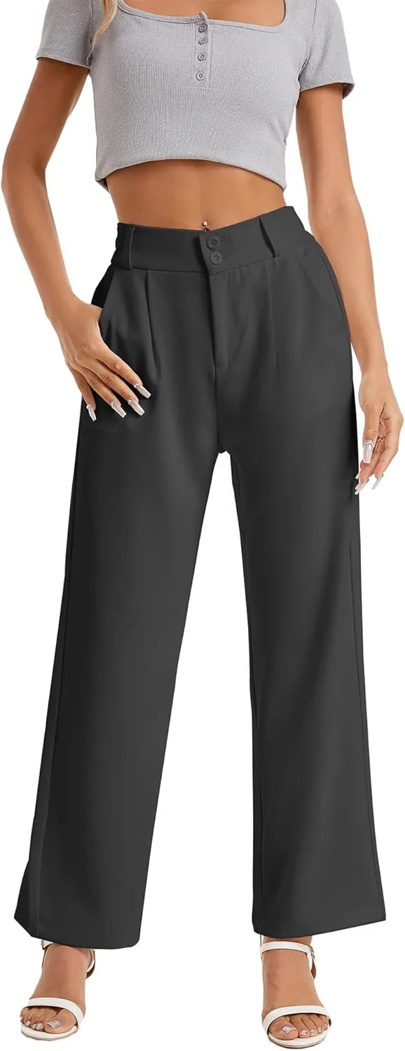 neezeelee Women's Wide Leg Dress Pants High Waisted Flowy Business Casual Trendy Work Pants Dressy Trousers