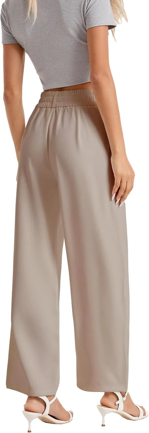 neezeelee Women's Wide Leg Dress Pants High Waisted Flowy Business Casual Trendy Work Pants Dressy Trousers