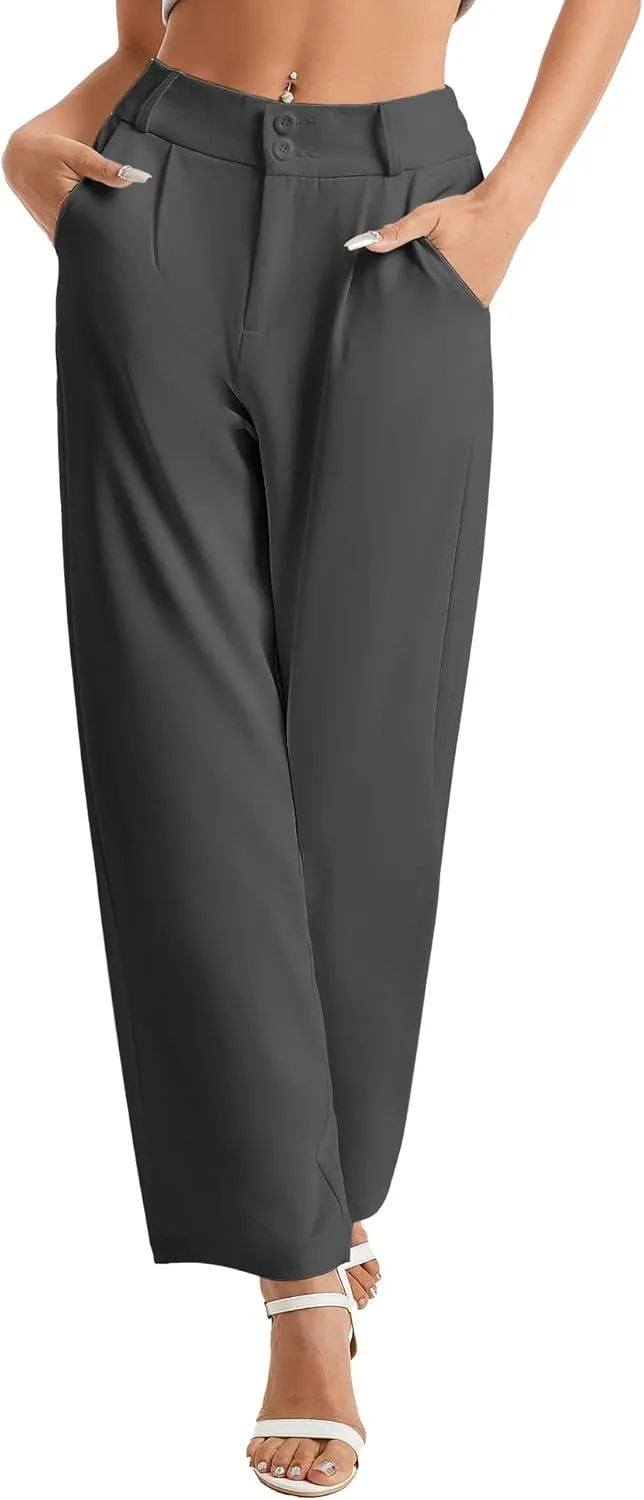 neezeelee Women's Wide Leg Dress Pants High Waisted Flowy Business Casual Trendy Work Pants Dressy Trousers