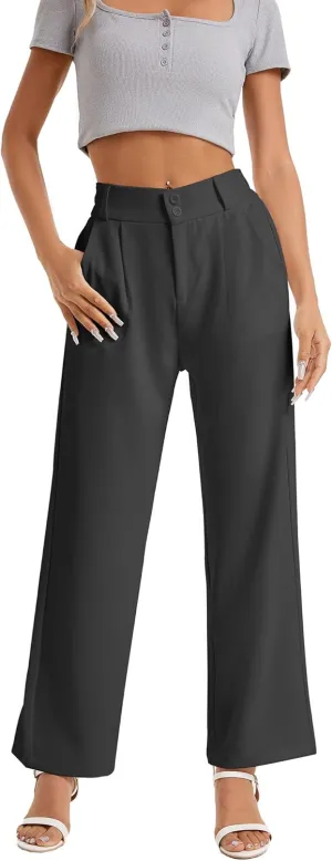neezeelee Women's Wide Leg Dress Pants High Waisted Flowy Business Casual Trendy Work Pants Dressy Trousers
