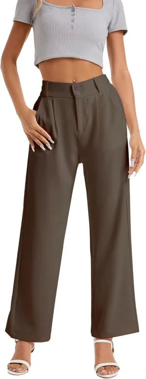 neezeelee Women's Wide Leg Dress Pants High Waisted Flowy Business Casual Trendy Work Pants Dressy Trousers