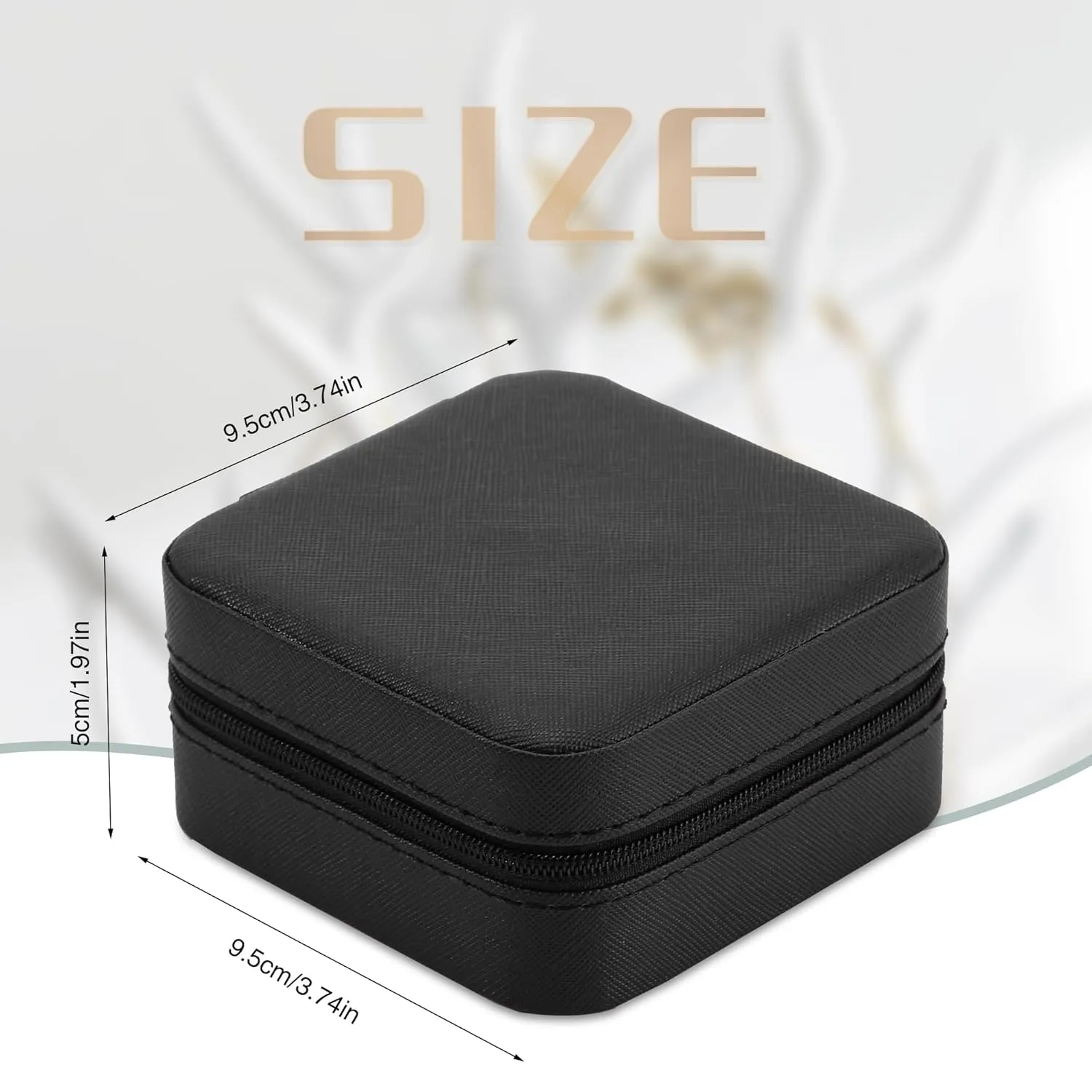 Neveika Jewelry Box with Mirror,Small Jewelry Organizer BoxTravel Jewelry Case for WomenGift Jewelry Boxes for Female Girls (mirror black)