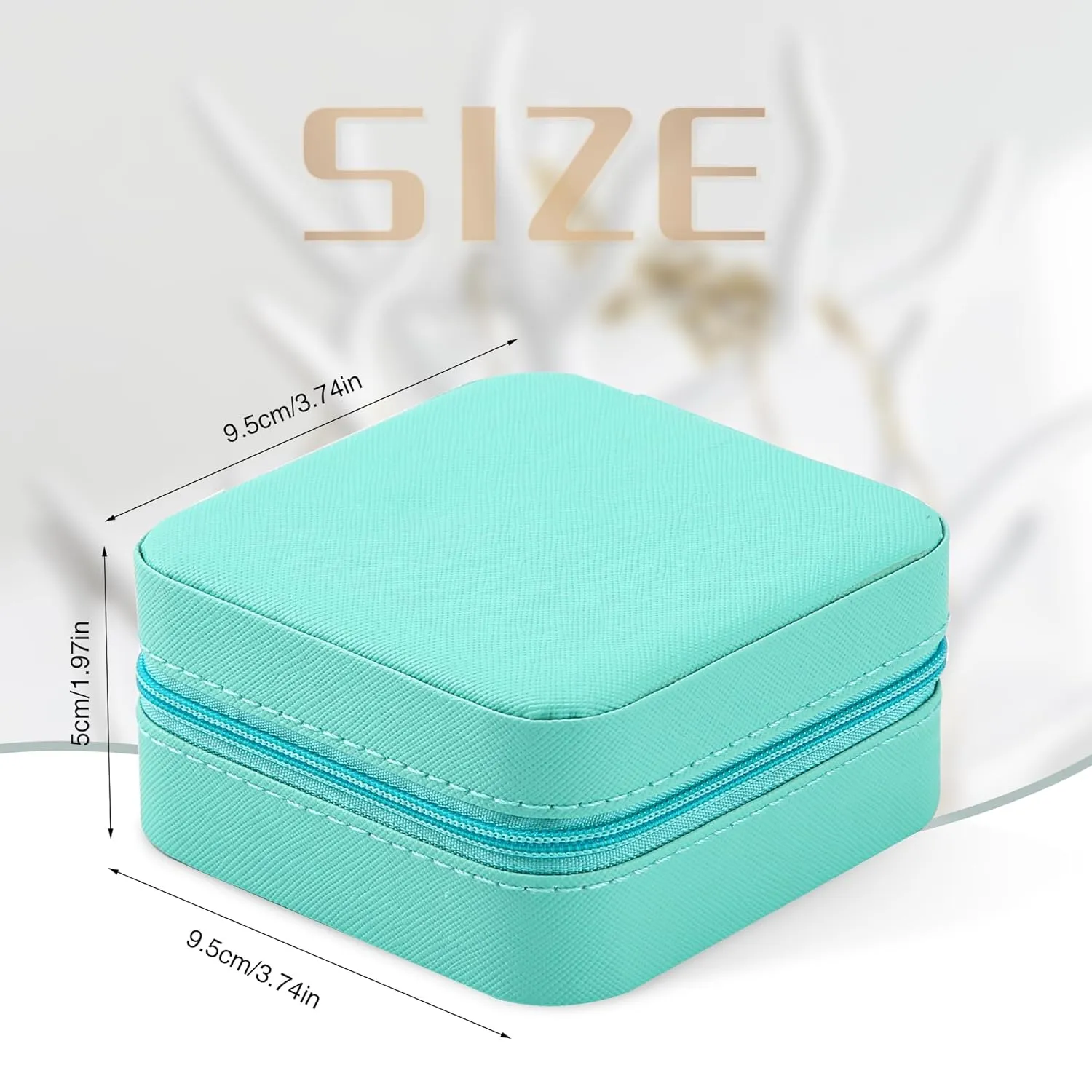 Neveika Jewelry Box with Mirror,Small Jewelry Organizer BoxTravel Jewelry Case for WomenGift Jewelry Boxes for Female Girls (mirror blue)