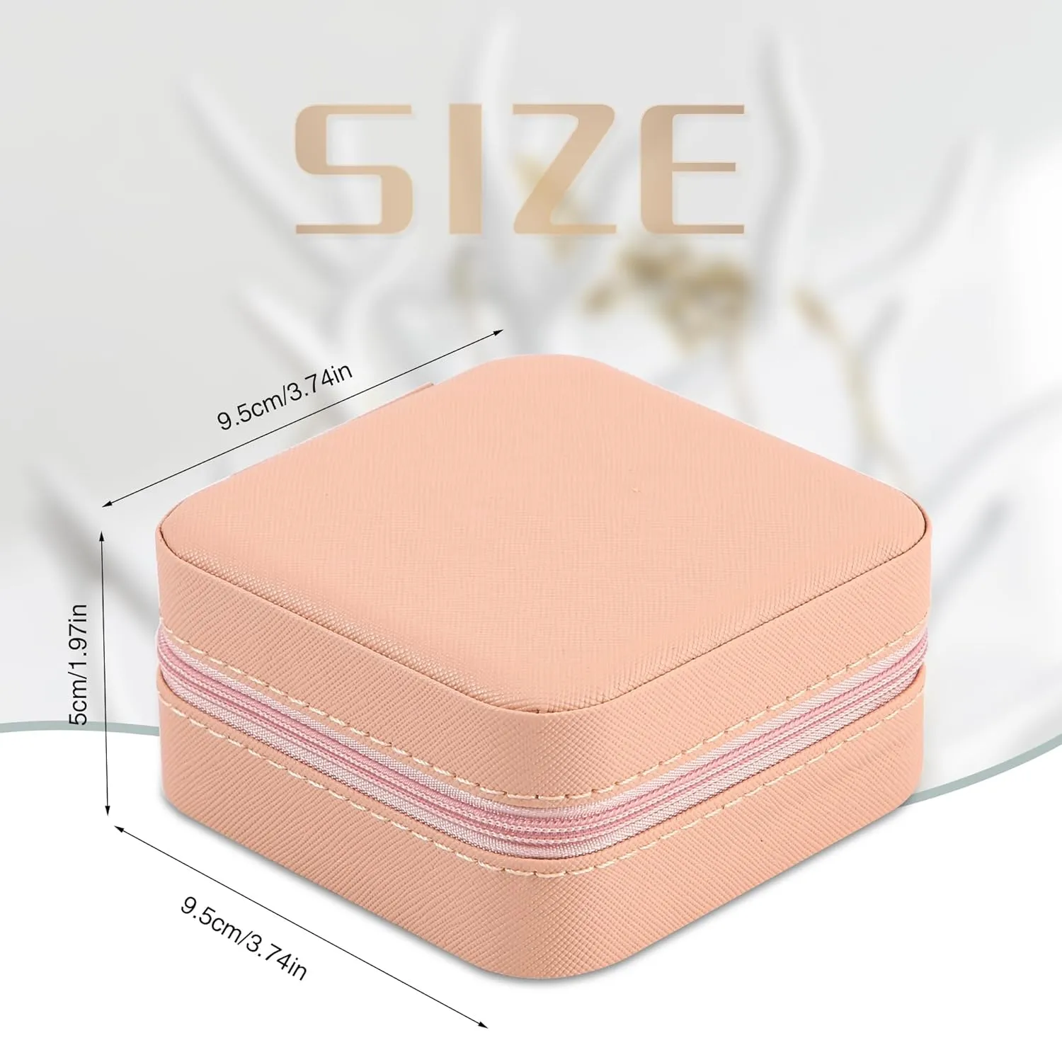 Neveika Jewelry Box with Mirror,Small Jewelry Organizer BoxTravel Jewelry Case for WomenGift Jewelry Boxes for Female Girls (mirror pink)