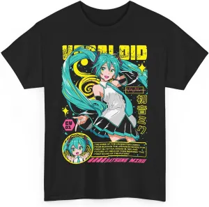 New Hatsune Anime T-Shirt Miku Melodic Digital Diva Aesthetic Vovaloid Vibrant Style Vivid Pop Unisex T-Shirt