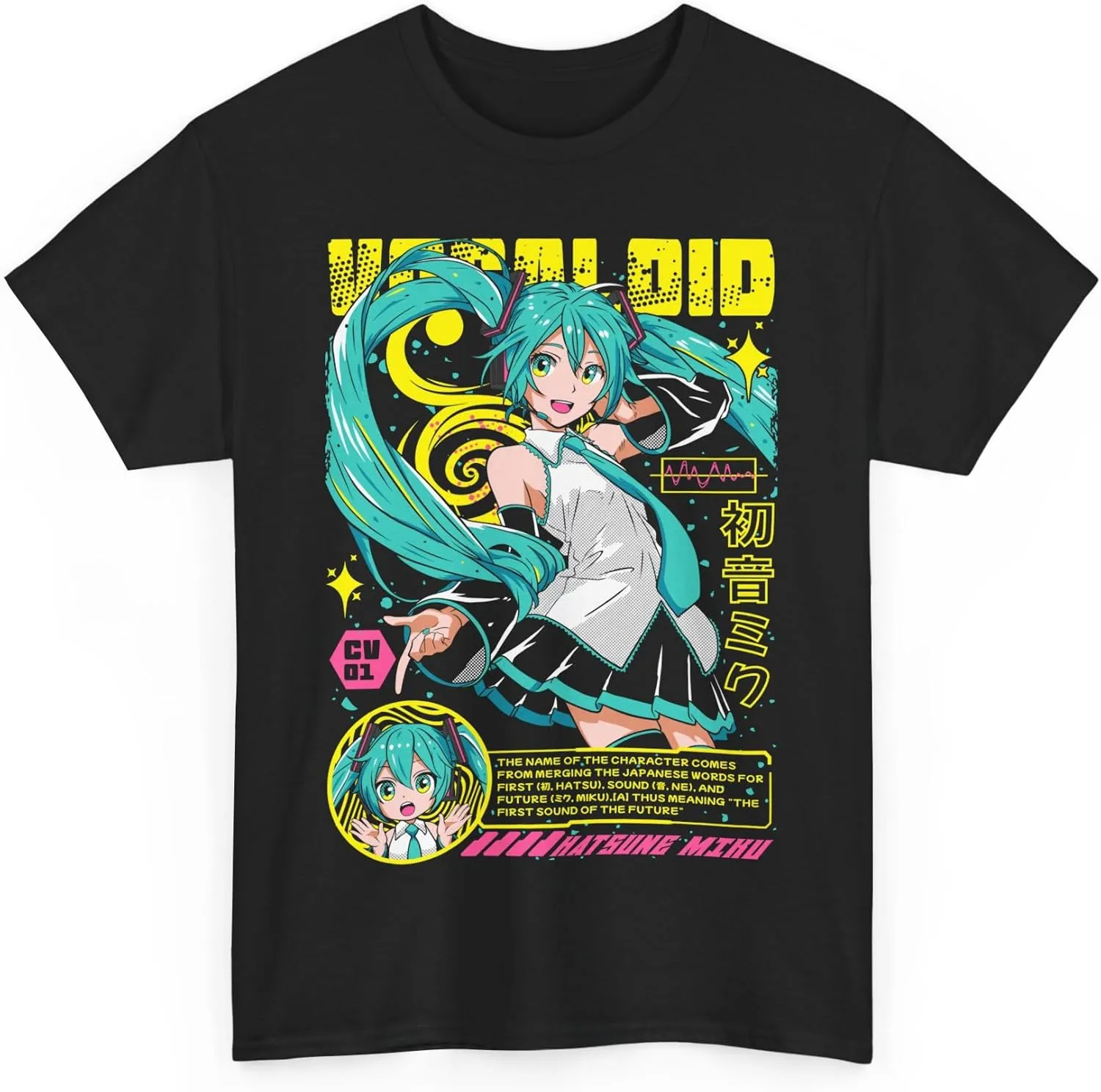 New Hatsune Anime T-Shirt Miku Melodic Digital Diva Aesthetic Vovaloid Vibrant Style Vivid Pop Unisex T-Shirt