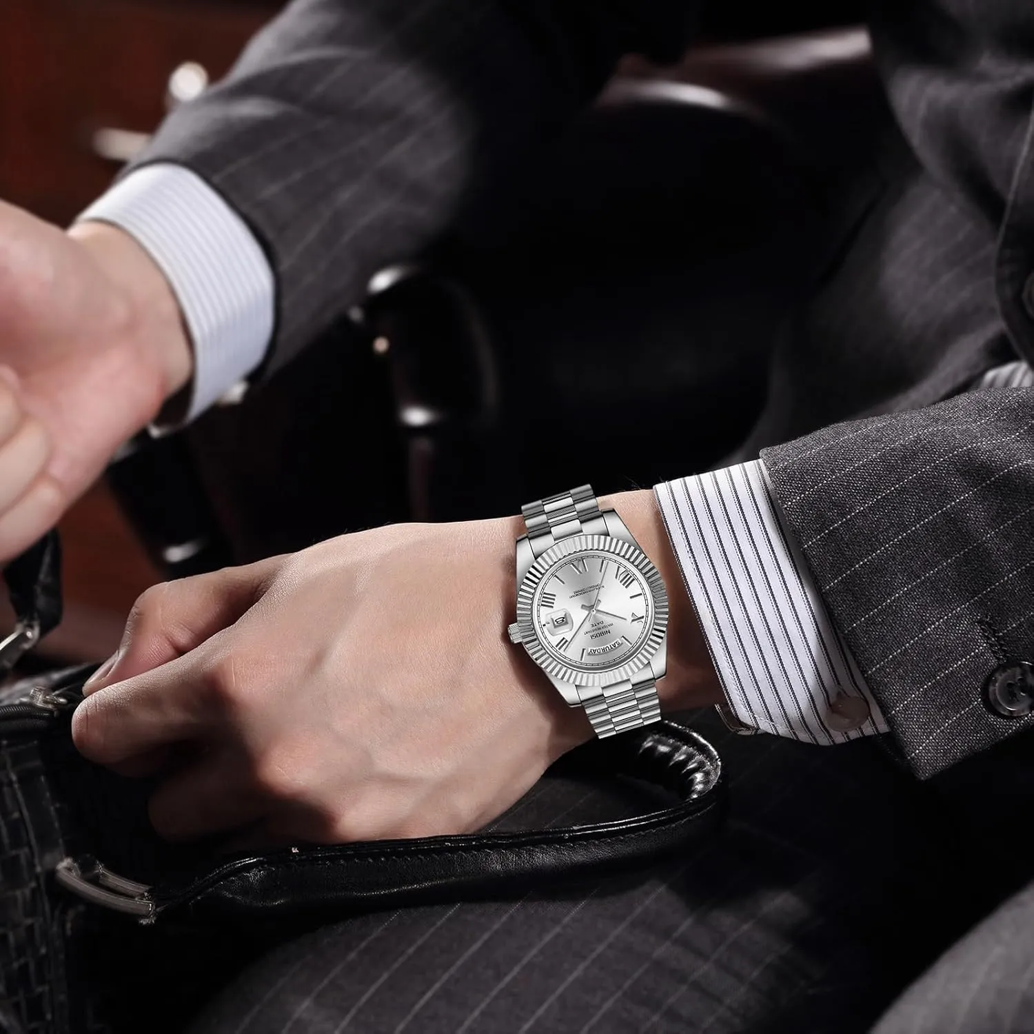 NIBOSI Men Watches Analog Quartz Stainless Steel Watches for Men Waterproof Business Classic Desiger Wrist Watch Day & Date
