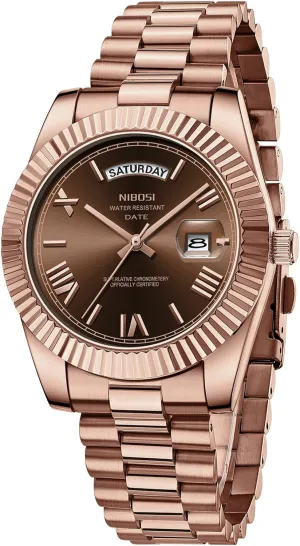 NIBOSI Men Watches Analog Quartz Stainless Steel Watches for Men Waterproof Business Classic Desiger Wrist Watch Day & Date