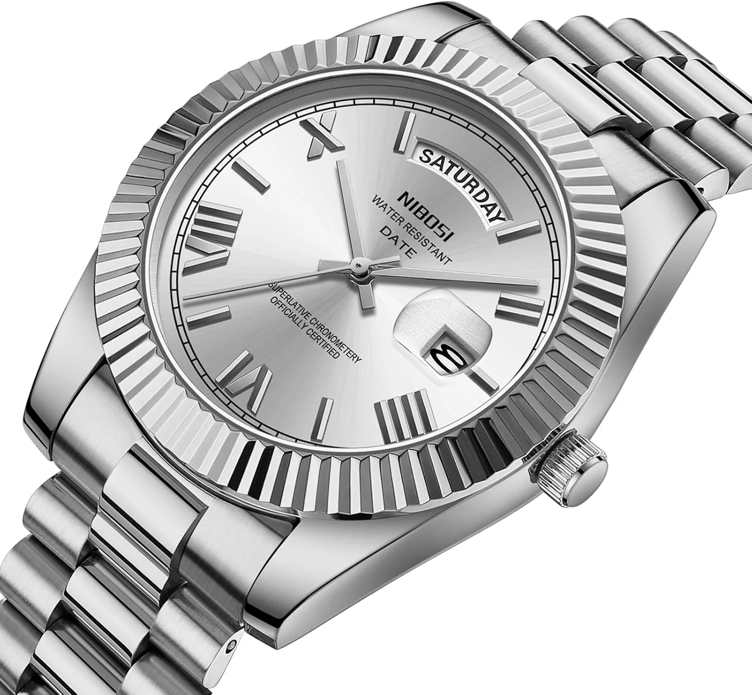 NIBOSI Men Watches Analog Quartz Stainless Steel Watches for Men Waterproof Business Classic Desiger Wrist Watch Day & Date