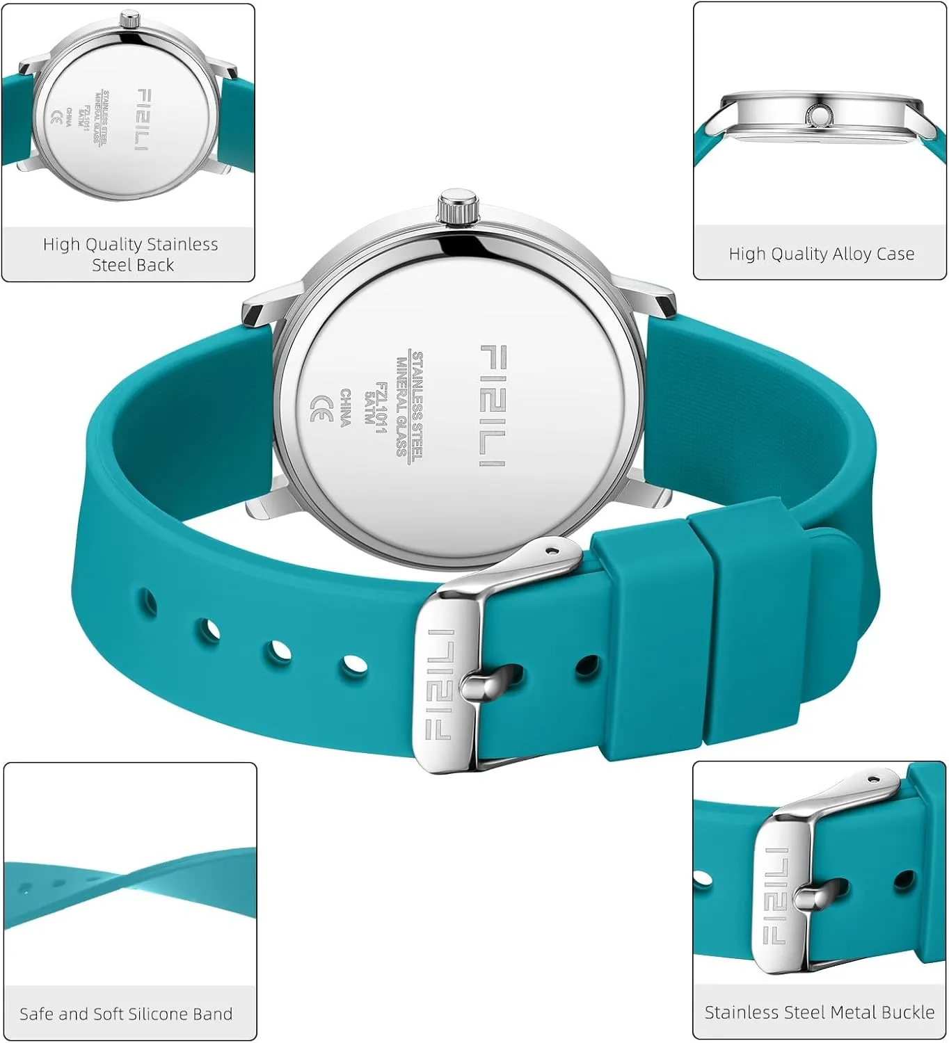 Nurse Watch for Medical Professionals Students Doctors Women Men - Waterproof Military Time Luminous Easy Read Dial, 24 Hour with Second Hand, Silicone Band Watches