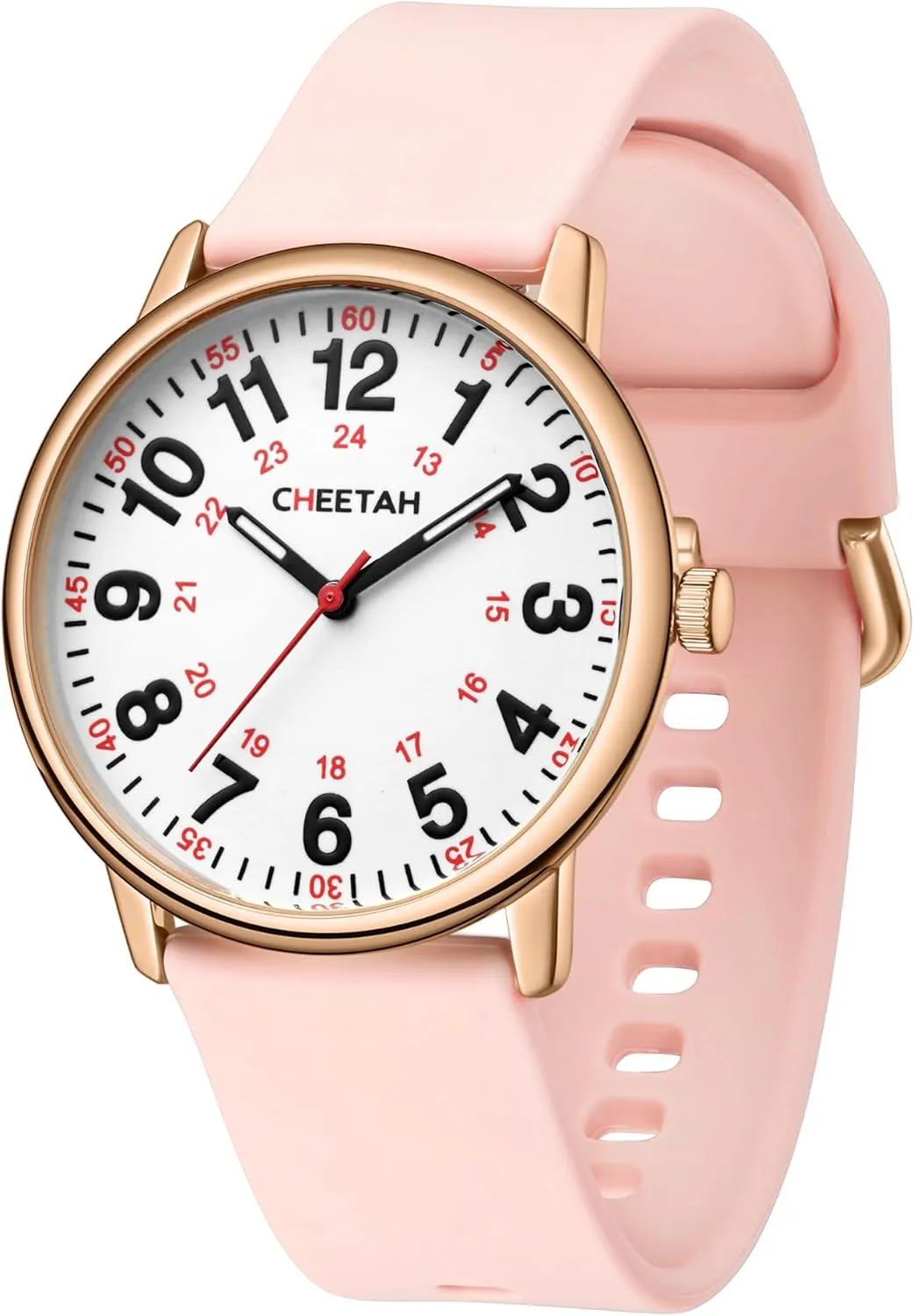 Nurse Watches for Men Women Medical Professionals, Students with Luminous Easy Read Dial, Second Hand 24 Hour, Waterproof Silicone Band