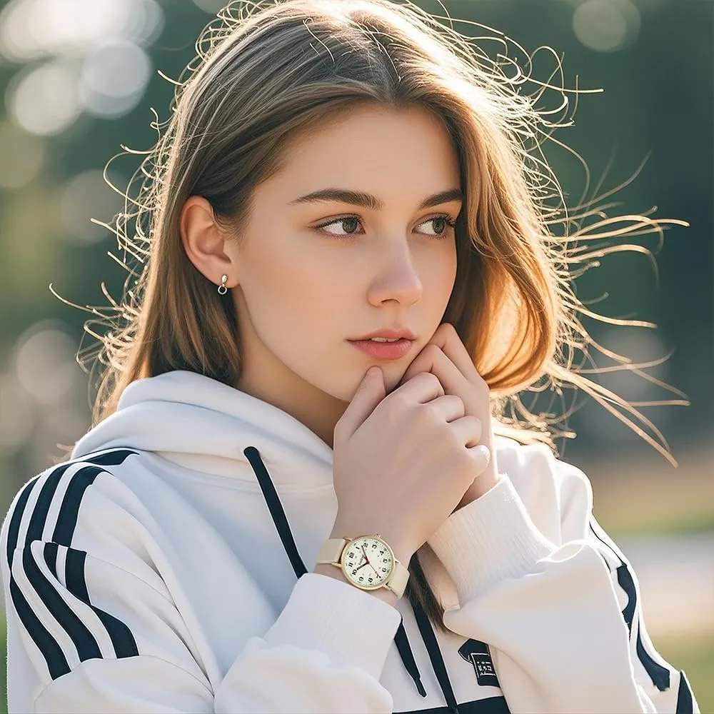 Nurse Watches for Women Medical Professionals, Students with Luminous Easy Read Military Time Dial Unisex Sports Watch Water Resistant