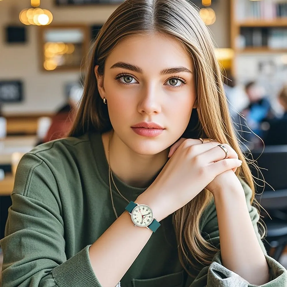 Nurse Watches for Women Medical Professionals, Students with Luminous Easy Read Military Time Dial Unisex Sports Watch Water Resistant