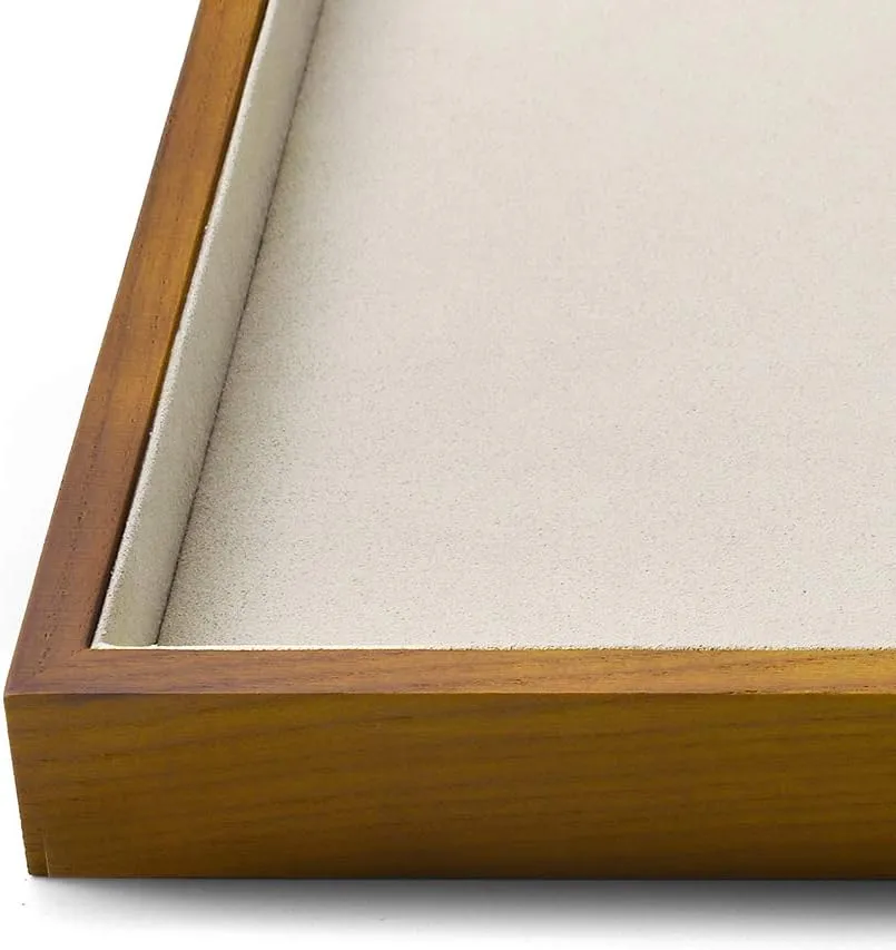 Oirlv Wood Flat Jewelry Tray Stackable Jewelry Drawer Organizer Showcase Jewelry Holder (Creamy-white flat tray)