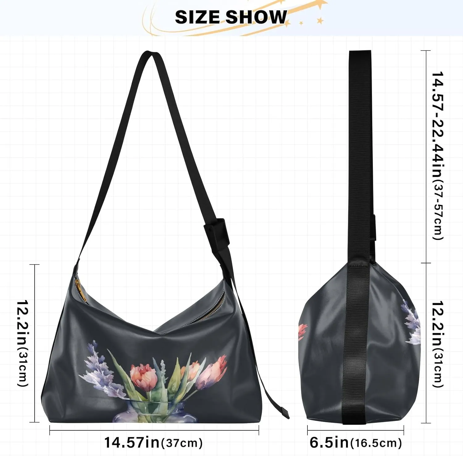 Oldstyle African Textile Leather Shoulder Bag, Lightweight Shoulder Hobo Bag, Long Shoulder Bag Women