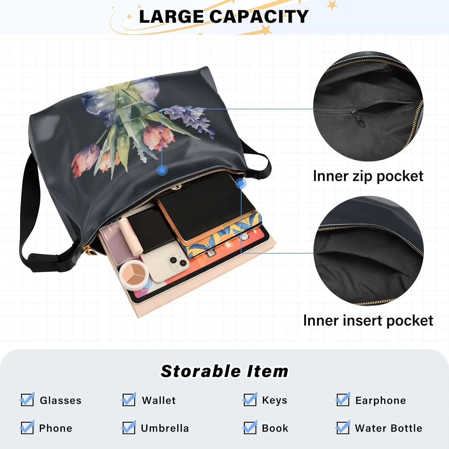 Oldstyle African Textile Leather Shoulder Bag, Lightweight Shoulder Hobo Bag, Long Shoulder Bag Women