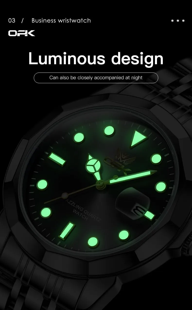 OPK Mens Watch Business Dress Large Analog Stainless Steel Watch for Men Day Casual Man Wrist Watches