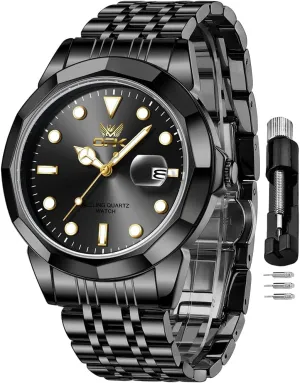 OPK Mens Watch Business Dress Large Analog Stainless Steel Watch for Men Day Casual Man Wrist Watches