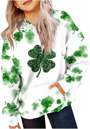 Oversized Hoodies For Teen Girl Cute Heart Graphic Pullover Tops Long Sleeve Hooded Girls Valentines Outfits Clothes