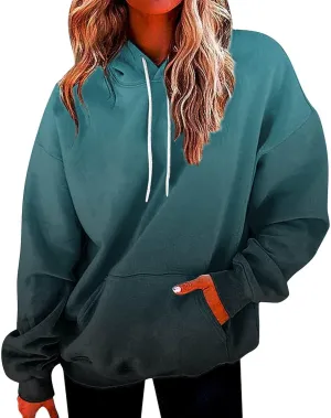 Oversized Hoodies for Women Drawstring Plus Size Graphic Hoodie Loose Fit Drop Shoulder Hooded Sweatshirts w/Pockets
