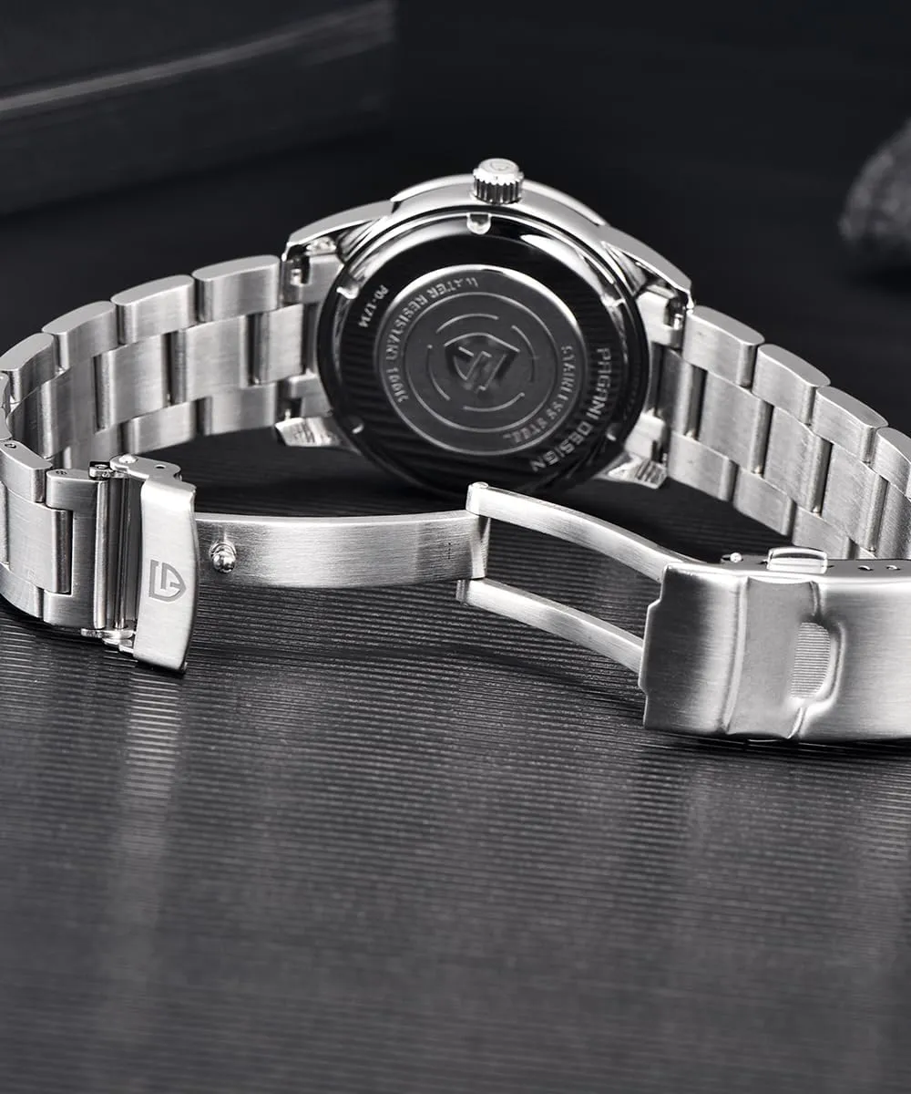 Pagani Design Watches for Men, 38mm Dial, Stainless Steel, 100m Waterproof, Quartz, VH31 Movement