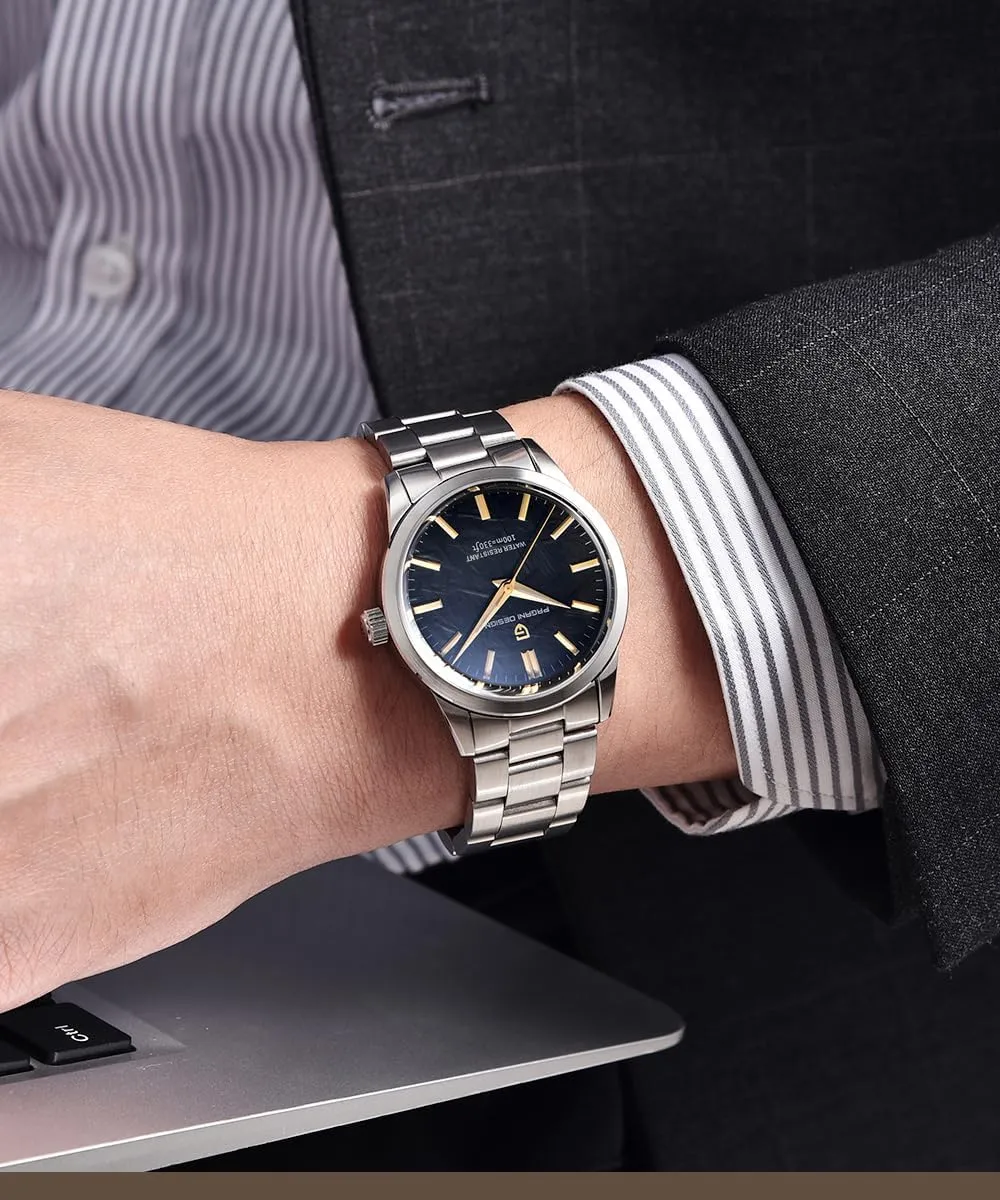 Pagani Design Watches for Men, 38mm Dial, Stainless Steel, 100m Waterproof, Quartz, VH31 Movement