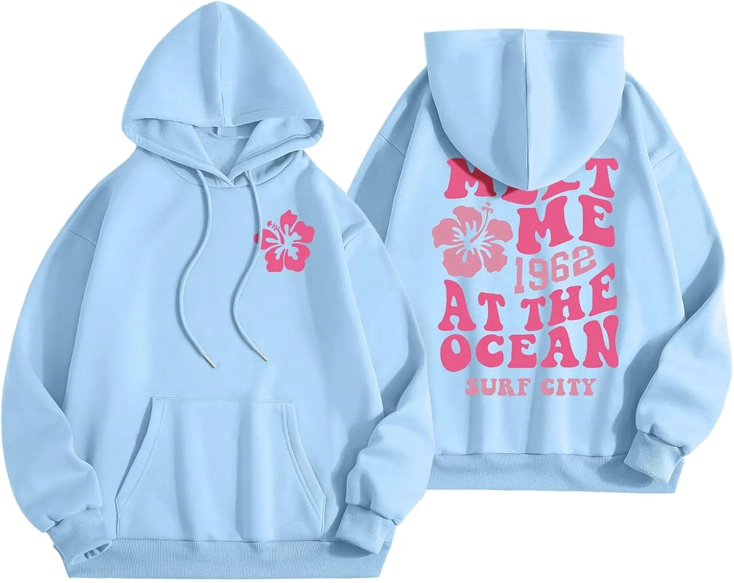 Palm Puff Hoodie for Women Oversized Preppy Sweatshirt Teen Girls Y2K Cute Graphic Long Sleeve Casual Pullover Top