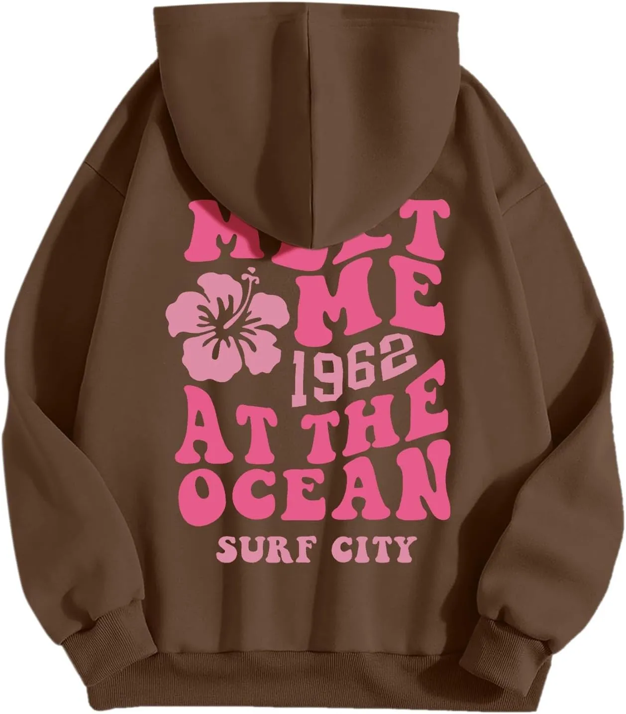 Palm Puff Hoodie for Women Oversized Preppy Sweatshirt Teen Girls Y2K Cute Graphic Long Sleeve Casual Pullover Top
