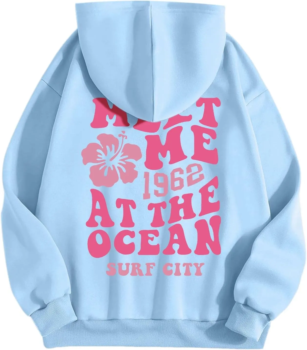 Palm Puff Hoodie for Women Oversized Preppy Sweatshirt Teen Girls Y2K Cute Graphic Long Sleeve Casual Pullover Top