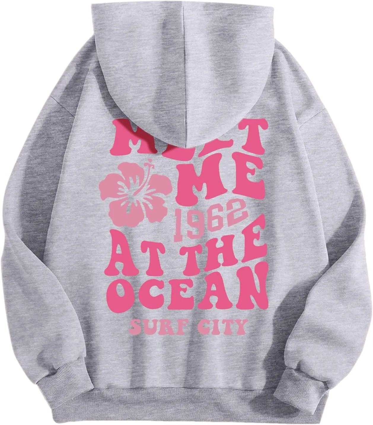 Palm Puff Hoodie for Women Oversized Preppy Sweatshirt Teen Girls Y2K Cute Graphic Long Sleeve Casual Pullover Top
