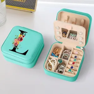 Parima Travel Jewelry Case Jewelry Box - Portable Small Jewelry Boxes Jewelry Organizer Travel Accessories Essentials for Vocation Birthday Gifts for Women Teen Girls Monogrammed Jewelry Case L Blue