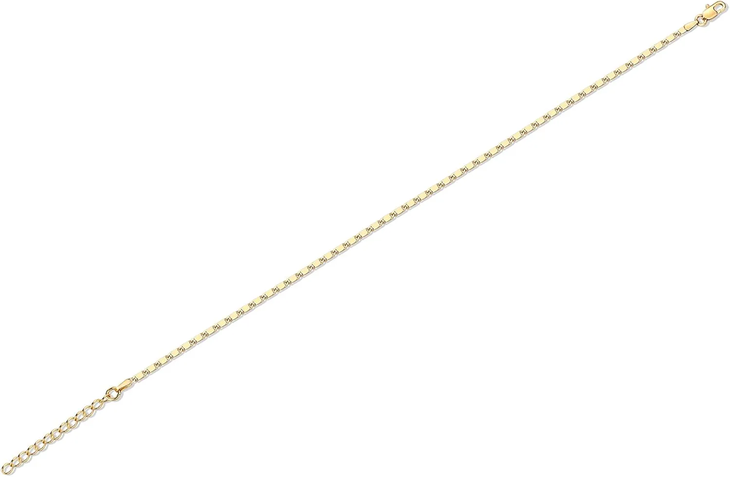 PAVOI 14K-18K Gold Plated Charm Link Flat Gold Anklets for Women | Beaded Marina Link Mariner Paperclip Snake Chain Jewelry Anklets