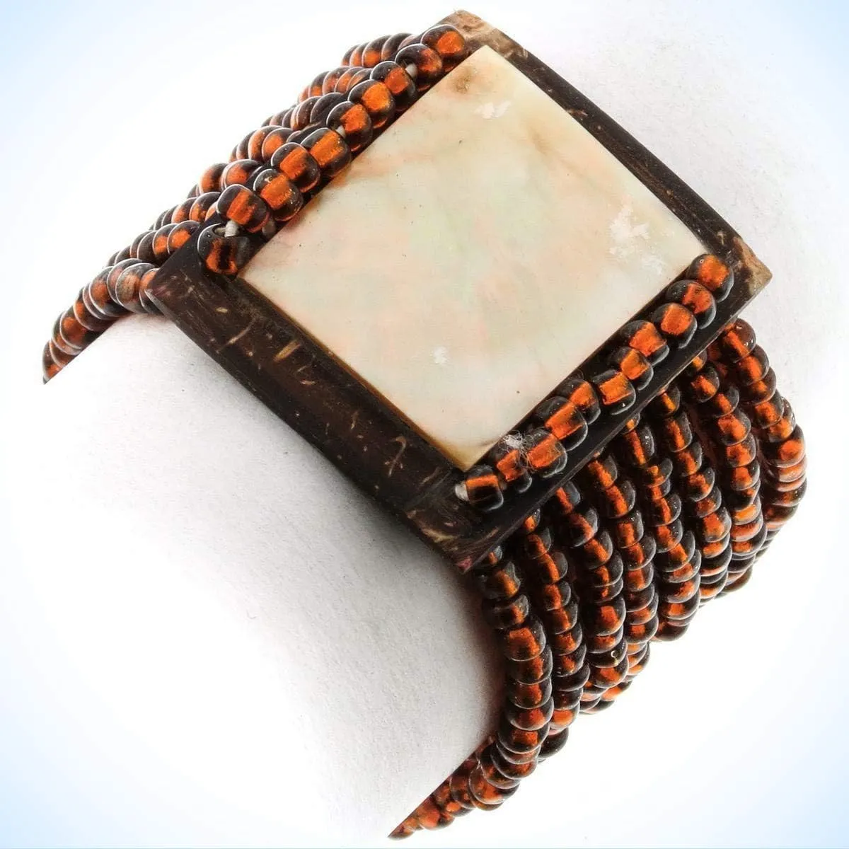 Pearl Coconut Shell Bronze Beads Crystal Fashion Jewelry Bracelet