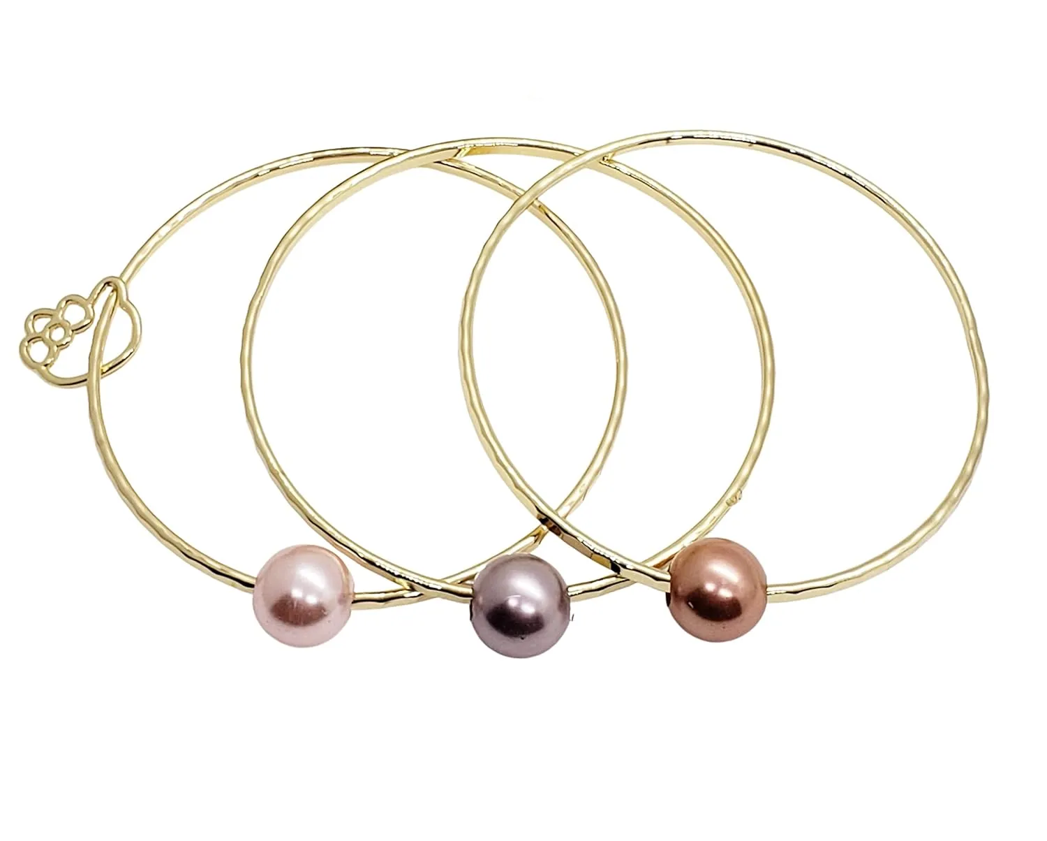 Pearl Shell Charm Bangle Bracelet
