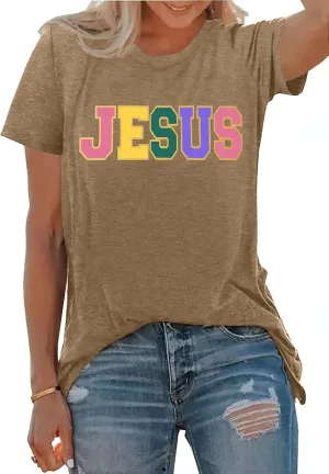PECHAR Jesus Shirt Women Christian Religious Sayings T Shirts Jesus Faith Tops Bible Verse Shorts Sleeve Tee Shirts
