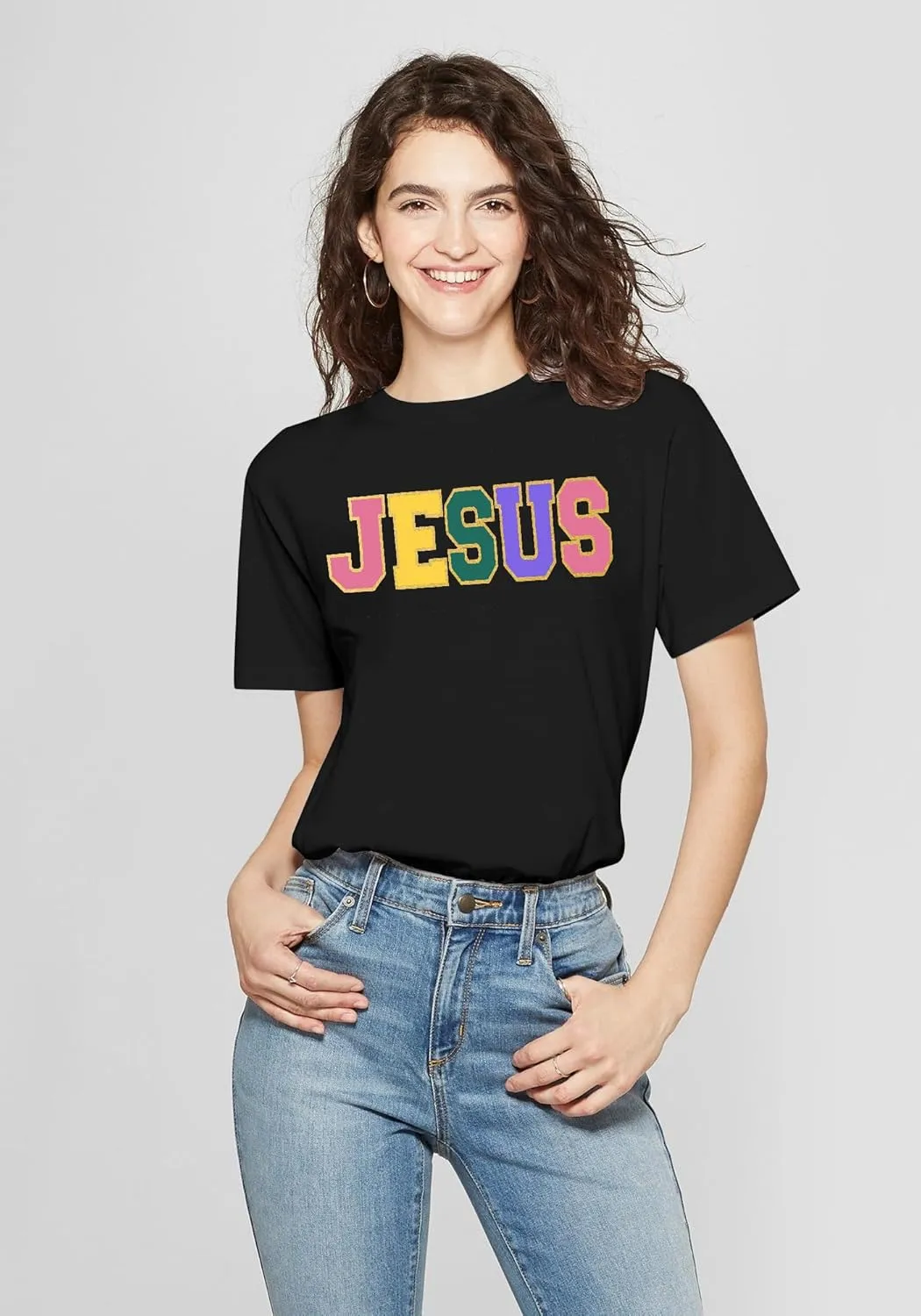 PECHAR Jesus Shirt Women Christian Religious Sayings T Shirts Jesus Faith Tops Bible Verse Shorts Sleeve Tee Shirts