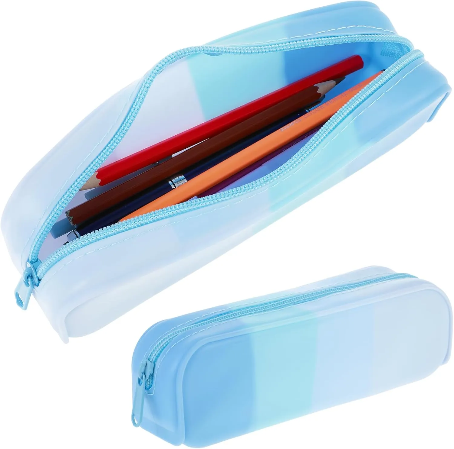 Pen Pouch Storage Bag Cute Silicone Makeup Bag with Zipper, Lightweight Small Bag Cosmetic Bag Aesthetic, Makeup Bags Organizer Quilted Pouch Toiletry Bag for Women