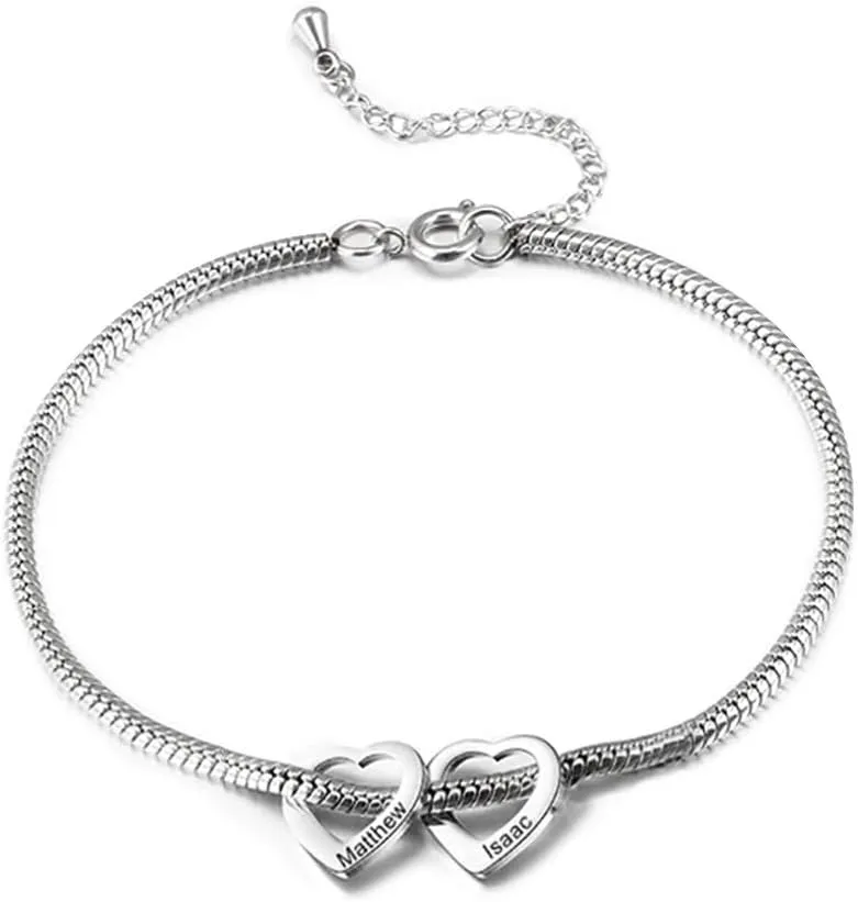 Personalized Anklets for Women Adjustable Silver Gold Anklets with Heart Name Initial Ankle Bracelets for Women Jewelry Gifts for Mom Her